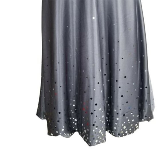Dressbarn Cocktail Dress Woman Sz 8 M Gray Silver Dots Sleeveless Bubble Knee - Picture 4 of 12